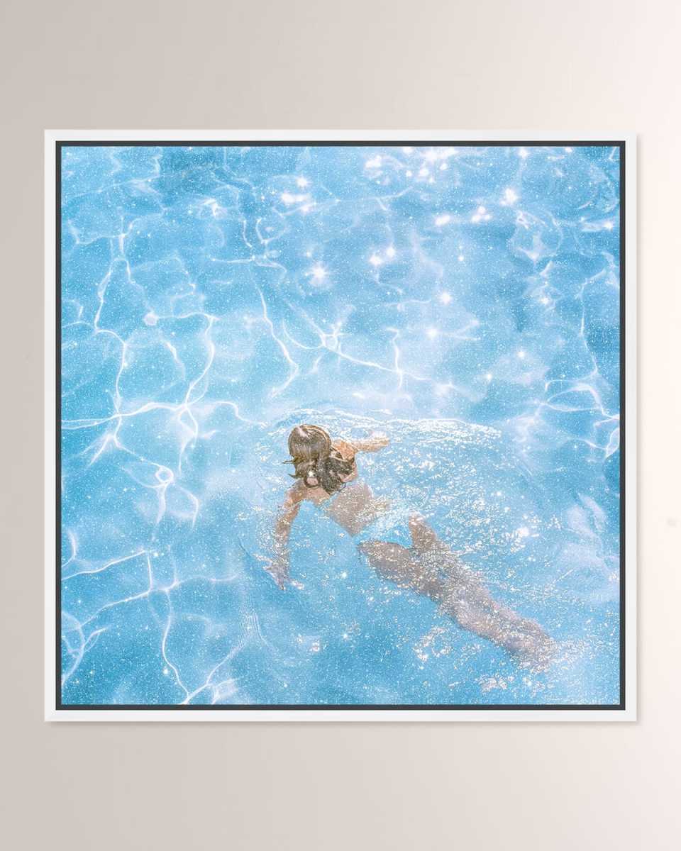 "Pool Day Painting" Hand-Embellished Giclee